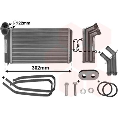 Van Wezel Model 95NW18B539AB Aluminium Heating Core - Heat Exchanger Van Wezel Model 95NW18B539AB Aluminium Heating Core - Heat Exchanger