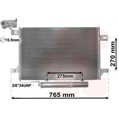 VAN WEZEL A150 / A170 Condensator de Aer - Aluminiu, 600mm VAN WEZEL A150 / A170 Condensator de Aer - Aluminiu, 600mm