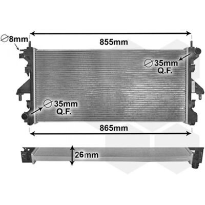 VAN WEZEL 780 375 26 Aluminium Radiator - Til Peugeot Boxer 2006-2015 VAN WEZEL 780 375 26 Aluminium Radiator - Til Peugeot Boxer 2006-2015