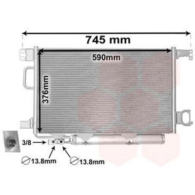 VAN WEZEL 30005435 Αλουμινένιος συμπυκνωτής A/C για Mercedes-Benz VAN WEZEL 30005435 Αλουμινένιος συμπυκνωτής A/C για Mercedes-Benz