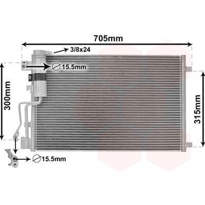VAN WEZEL Condensator Nissan Qashqai - Radiator din Aluminiu 612x395x12mm VAN WEZEL Condensator Nissan Qashqai - Radiator din Aluminiu 612x395x12mm