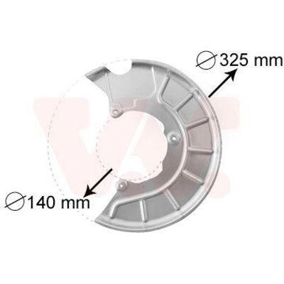 Van Wezel Bremse Støvskjerm - Venstre Foran - 325mm - Bremsestype Van Wezel Bremse Støvskjerm - Venstre Foran - 325mm - Bremsestype