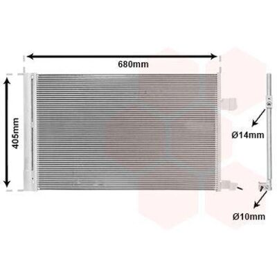 VAN WEZEL 77015701 Condensator de aer condiționat din aluminiu cu uscatore - Condensator VAN WEZEL 77015701 Condensator de aer condiționat din aluminiu cu uscatore - Condensator