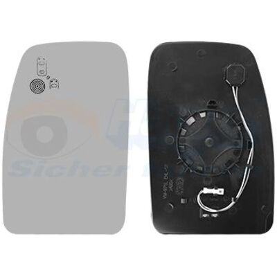 Van Wezel 4388837 - Rétroviseur convexe chauffant pour Nissan, Opel, Renault Van Wezel 4388837 - Rétroviseur convexe chauffant pour Nissan, Opel, Renault
