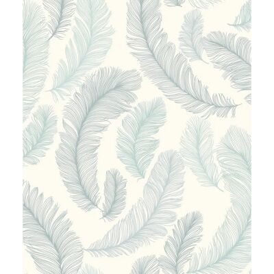 Grandeco Blue Feather Glitter Wallpaper - Textured Vinyl Wallcovering Grandeco Blue Feather Glitter Wallpaper - Textured Vinyl Wallcovering