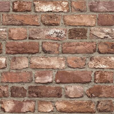 Grandeco Red Brick Effect Wallpaper - Wallpaper Grandeco Red Brick Effect Wallpaper - Wallpaper