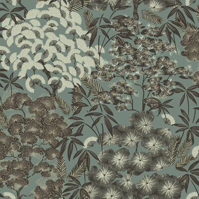 Grandeco A63002 Papier Peint Feuille Orientale Vert Sauge - Publicité Grandeco A63002 Papier Peint Feuille Orientale Vert Sauge - Publicité