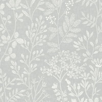 Grandeco Grey Embroidery Leaf Trail Wallpaper - Wallcovering Grandeco Grey Embroidery Leaf Trail Wallpaper - Wallcovering