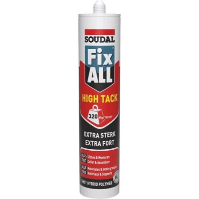 Soudal - Colle à pâte Fix All High Tack - 290ML - Noir - Publicité Soudal - Colle à pâte Fix All High Tack - 290ML - Noir - Publicité