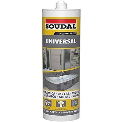 Soudal 115926 Mastic Universel Noir - Intérieur/Extérieur 280ml - Publicité Soudal 115926 Mastic Universel Noir - Intérieur/Extérieur 280ml - Publicité