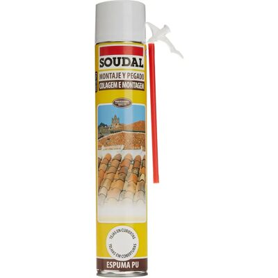 Mousse de Toiture Gris Soudal - 750 ml - Isolation et Résistance aux Intempéries Mousse de Toiture Gris Soudal - 750 ml - Isolation et Résistance aux Intempéries