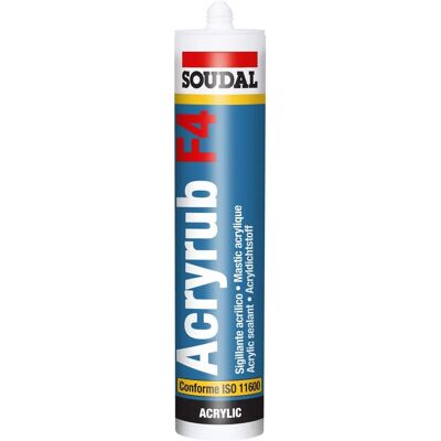Soudal Soudal F4 Sigillante Acrilico - Interno/Esterno - 300ML Soudal Soudal F4 Sigillante Acrilico - Interno/Esterno - 300ML