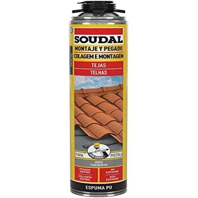 Mousse de Toit Grise Polyuréthane Soudal 750ml - Publicité Mousse de Toit Grise Polyuréthane Soudal 750ml - Publicité