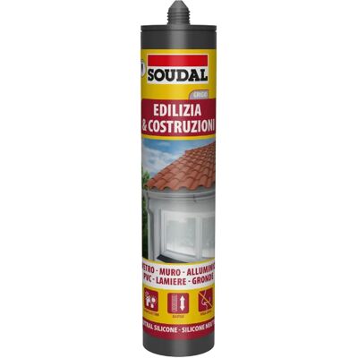 Sigillante in silicone neutro grigio Soudal - 300ml per edilizia Sigillante in silicone neutro grigio Soudal - 300ml per edilizia