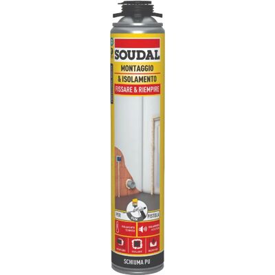 Schiuma Soudal - Alta Isolamento - Montaggio & Sigillatura - 750ml Schiuma Soudal - Alta Isolamento - Montaggio & Sigillatura - 750ml