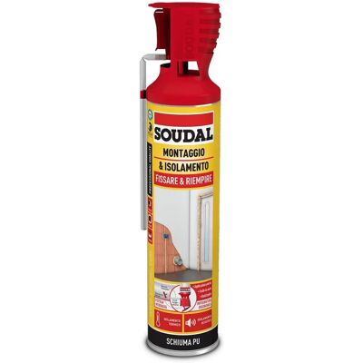 Soudal - Schiuma poliuretanica Genius Gun 600 ml - Montaggio e isolamento Soudal - Schiuma poliuretanica Genius Gun 600 ml - Montaggio e isolamento