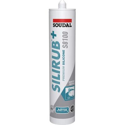 Soudal Silirub+ S8100 Silicone Sanitaire Translucide - Joint d'étanchéité Soudal Silirub+ S8100 Silicone Sanitaire Translucide - Joint d'étanchéité