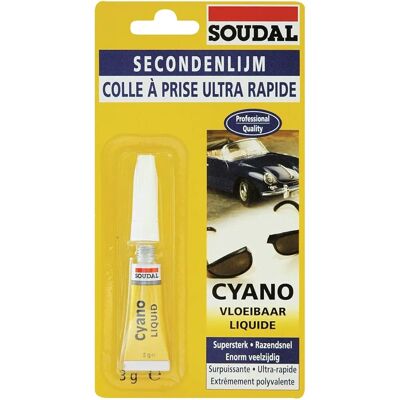 Colle cyanoacrylate transparente Soudal - Colle Colle cyanoacrylate transparente Soudal - Colle