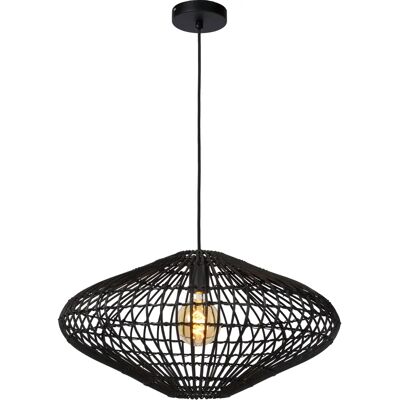 Lucide Magali skandinávská ratanová závěsná lampa - Ø 56cm - Černá - Závěsné svítidlo Lucide Magali skandinávská ratanová závěsná lampa - Ø 56cm - Černá - Závěsné svítidlo