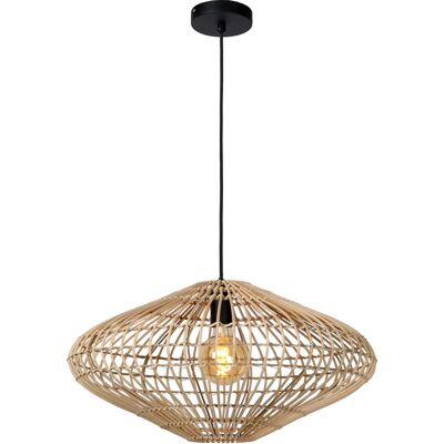 Lucide Magali Scandinavian Rattan Pendant Light - Ø 56cm - 1xE27 - Light Wood Lucide Magali Scandinavian Rattan Pendant Light - Ø 56cm - 1xE27 - Light Wood