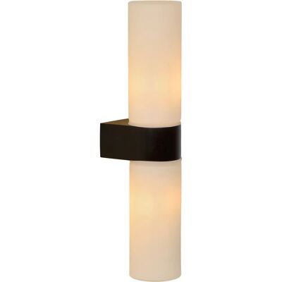 Lucide Jesse Luce a Parete Doppia - Bagno IP44 Nero e Bianco Vetro Lucide Jesse Luce a Parete Doppia - Bagno IP44 Nero e Bianco Vetro