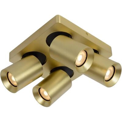Lucide Nigel Ceiling Spotlight - Dimmable - GU10 - 4x5W 2200K/3000K - Gold Lucide Nigel Ceiling Spotlight - Dimmable - GU10 - 4x5W 2200K/3000K - Gold