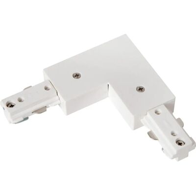 Lucide 1 Circuit L-Connector links in wit - Verlichtingsconnector Lucide 1 Circuit L-Connector links in wit - Verlichtingsconnector