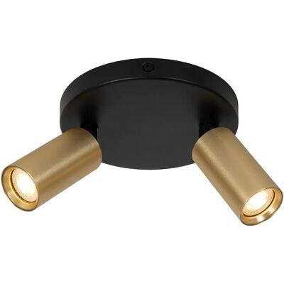 Lucide Ritmo 2 Light Spotlight Plate - Matt Gold - Ceiling Spotlight - 2xGU10 Lucide Ritmo 2 Light Spotlight Plate - Matt Gold - Ceiling Spotlight - 2xGU10
