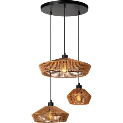 Lucide Yunkai Hängeleuchte - Ø 60cm - 3xE27 - Helles Holz - Hängeleuchte Lucide Yunkai Hängeleuchte - Ø 60cm - 3xE27 - Helles Holz - Hängeleuchte