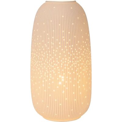 Lampada da Tavolo Flores Bianca in Porcellana - 17,5cm - E14 - Stile Retrò Lampada da Tavolo Flores Bianca in Porcellana - 17,5cm - E14 - Stile Retrò