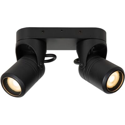 Lucide Niort Czarny Zewnętrzny Reflektor Sufitowy - IP44 - 2xGU10 Lucide Niort Czarny Zewnętrzny Reflektor Sufitowy - IP44 - 2xGU10