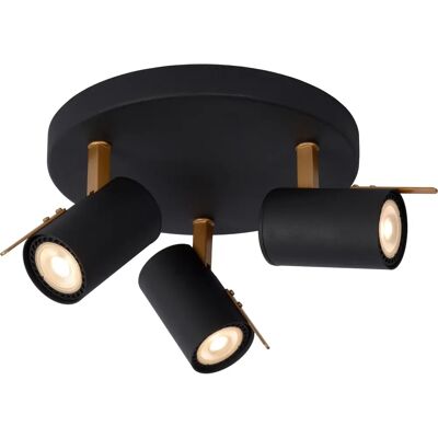 Lucide 45902 Černý mosazný stropní reflektor - Dimmable, 3x5W, GU10 Lucide 45902 Černý mosazný stropní reflektor - Dimmable, 3x5W, GU10