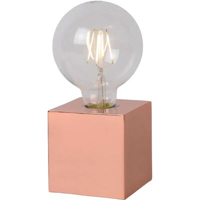 Lucide CUBICO - Lampa stołowa - Miedź - Ø 9,5 cm - LED - E27 - 5W - 2700K Lucide CUBICO - Lampa stołowa - Miedź - Ø 9,5 cm - LED - E27 - 5W - 2700K
