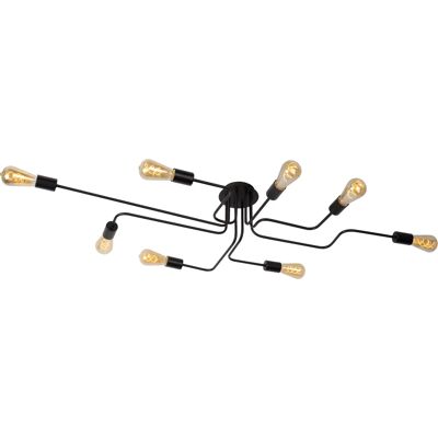 Lucide Lester Lámpara de Techo Negra 8 Brazos Lucide Lester Lámpara de Techo Negra 8 Brazos