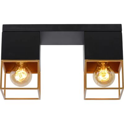 Lucide Rixt 2xE27 Lampe Plafond Moderne Noire - Luminaria de Techo - Publicité Lucide Rixt 2xE27 Lampe Plafond Moderne Noire - Luminaria de Techo - Publicité
