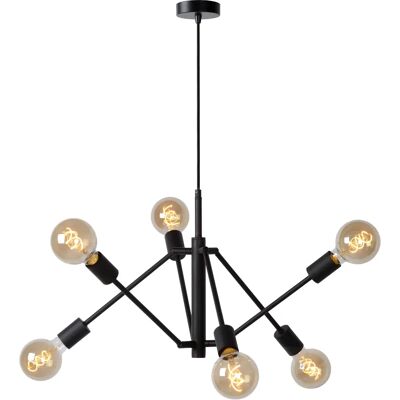 Lucide Lester Modern Pendant Light - 6xE27 - Black - Pendant Light Lucide Lester Modern Pendant Light - 6xE27 - Black - Pendant Light