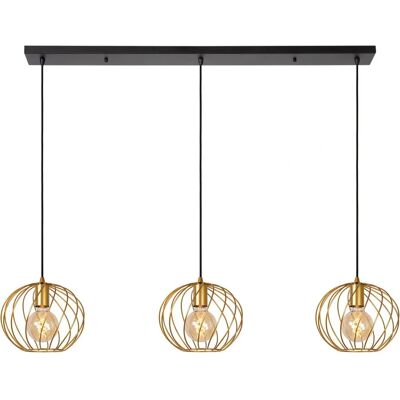 Lampe Suspendue Classique Danza de Lucide - Barre 3xE27 - Or Mat - Publicité Lampe Suspendue Classique Danza de Lucide - Barre 3xE27 - Or Mat - Publicité