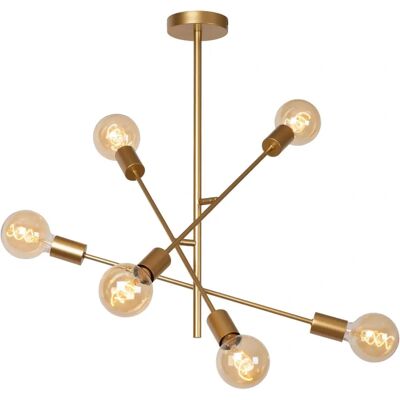 Lucide Lester - Deckenleuchte - 6xE27 - Matt Gold - Deckenlampe Lucide Lester - Deckenleuchte - 6xE27 - Matt Gold - Deckenlampe