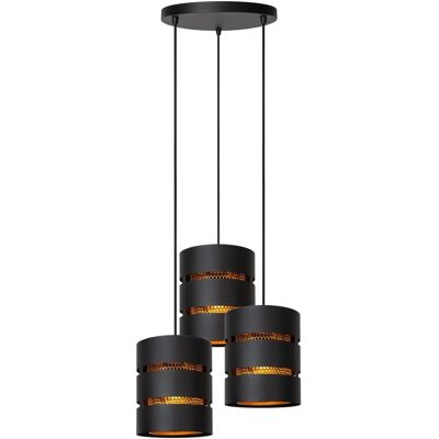 Lucide ROSAS - Pendelleuchte - 43 cm - 3xE27 - Schwarz Lucide ROSAS - Pendelleuchte - 43 cm - 3xE27 - Schwarz