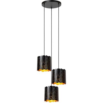 Lucide Almelo 3-Light Pendant - Black - Adjustable Height Lucide Almelo 3-Light Pendant - Black - Adjustable Height