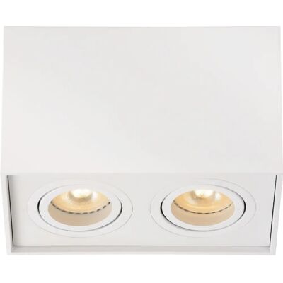 Lucide White Ceiling Spotlight - 22953/02/31 - Rectangular, Adjustable, Modern Lucide White Ceiling Spotlight - 22953/02/31 - Rectangular, Adjustable, Modern