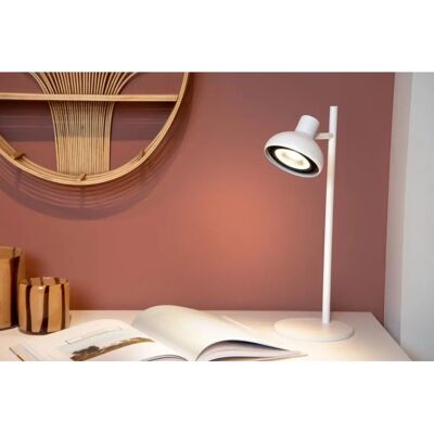 Lucide Sensas Biała Lampka Biurkowa - Ø 18cm, 1xGU10 Lucide Sensas Biała Lampka Biurkowa - Ø 18cm, 1xGU10