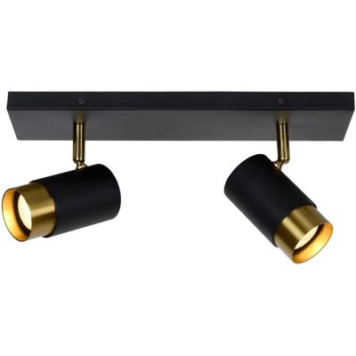Faretto a soffitto nero Lucide Floris a 2 luci Faretto a soffitto nero Lucide Floris a 2 luci
