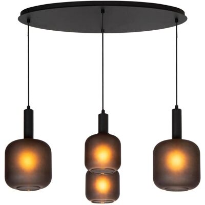Lucide Eloise 4-Light Black Glass Pendant - Ceiling Light Lucide Eloise 4-Light Black Glass Pendant - Ceiling Light
