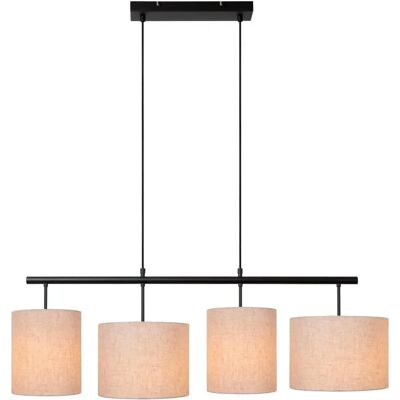 Lámpara colgante Lucide Maya - Altura ajustable, LED compatible - Crema Lámpara colgante Lucide Maya - Altura ajustable, LED compatible - Crema