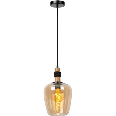 Lucide Ilona Amber Pendant Light - Adjustable Height - 22cm Ceiling Lamp Lucide Ilona Amber Pendant Light - Adjustable Height - 22cm Ceiling Lamp