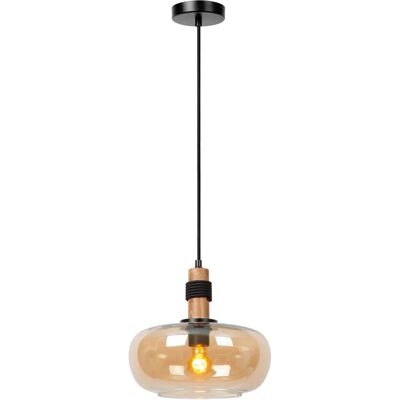 Lucide Ilona Amber Pendant Light - Adjustable, Dimmable, Glass Lucide Ilona Amber Pendant Light - Adjustable, Dimmable, Glass