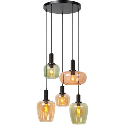 Lucide Ilona Lampada Pendente a 5 Luci in Vetro Lucide Ilona Lampada Pendente a 5 Luci in Vetro