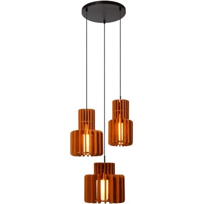 Lucide Rollo 3 Lumières Pendentif - Terracotta - Lampadaire Suspendu - Publicité Lucide Rollo 3 Lumières Pendentif - Terracotta - Lampadaire Suspendu - Publicité