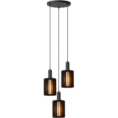 Lucide Lambres 3 Licht Cluster Pendelleuchte - Schwarz Lucide Lambres 3 Licht Cluster Pendelleuchte - Schwarz